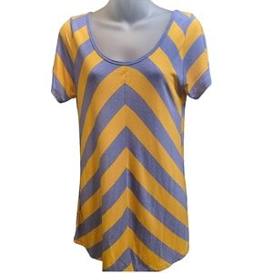 Lularoe Stretchy Yellow & Grey Tunic Tee~Xs/S